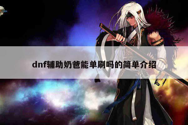 dnf辅助奶爸能单刷吗