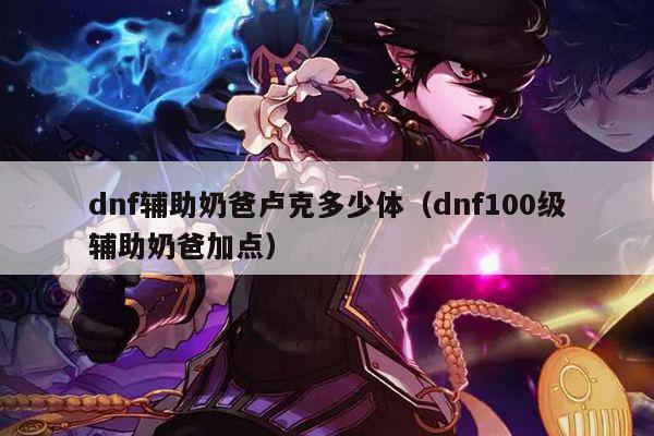 dnf辅助奶爸卢克多少体（dnf100级辅助奶爸加点）